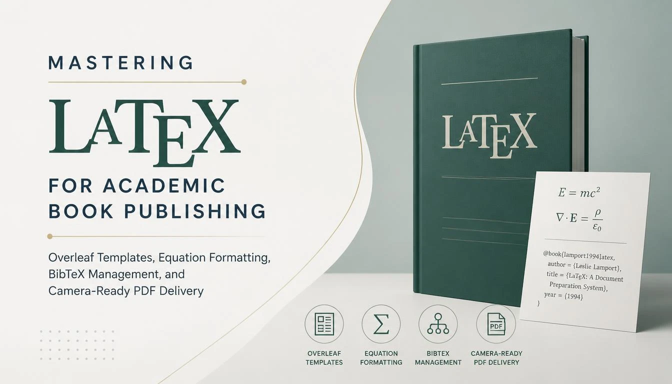 Mastering LaTeX for Academic Book Publishing: Overleaf Templates, Equation Formatting, BibTeX Management, and Camera-Ready PDF Delivery Cover